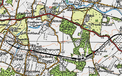 Old map of Holt Hill in 1921