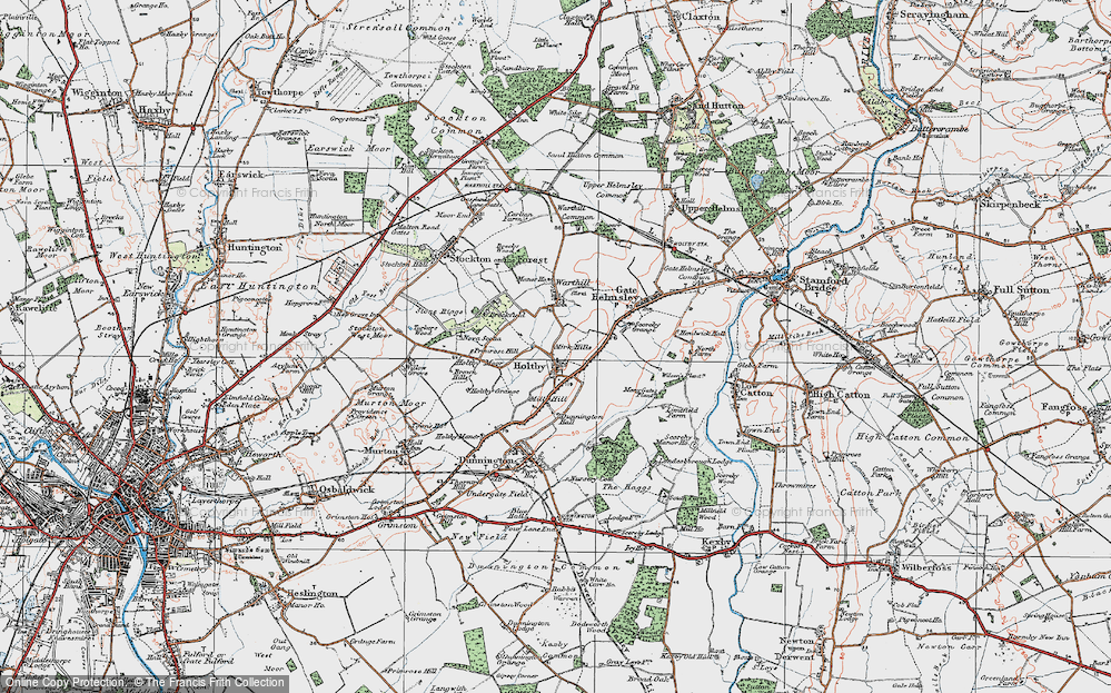 Old Map of Holtby, 1924 in 1924