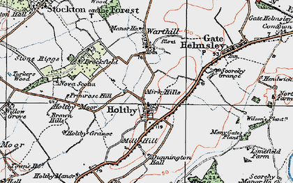 Old map of Holtby in 1924