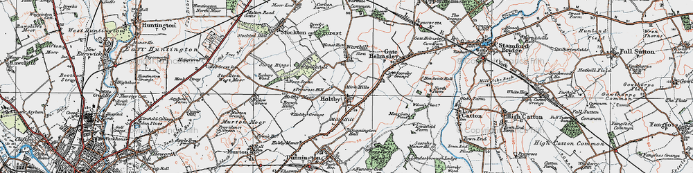 Old map of Holtby in 1924