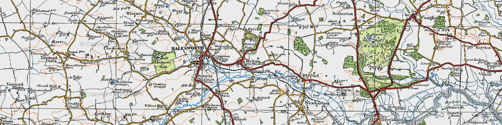Old map of Holton in 1921