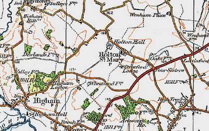 Old map of Holton St Mary in 1921