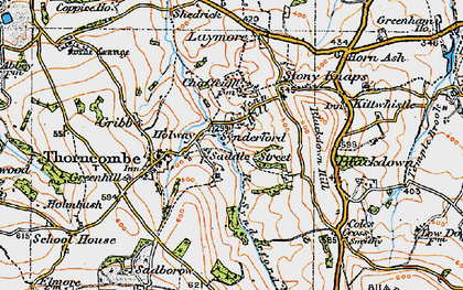 Old map of Holway in 1919