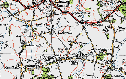 Old map of Holwell in 1919