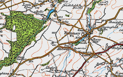 Old map of Holwell in 1919