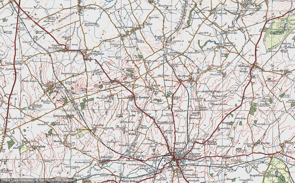 Old Map of Holwell, 1921 in 1921