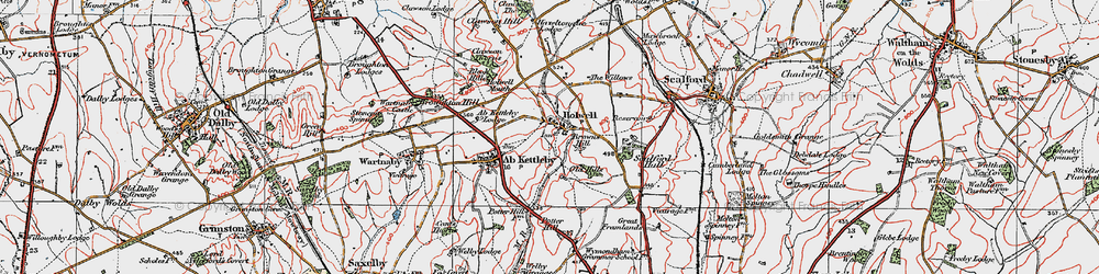 Old map of Holwell in 1921
