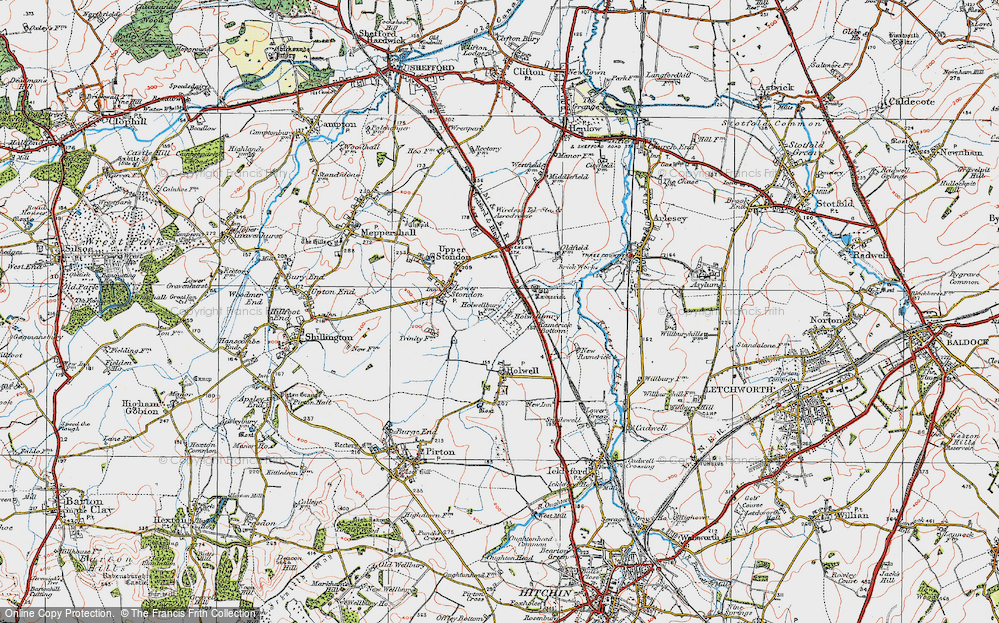 Old Map of Holwellbury, 1919 in 1919