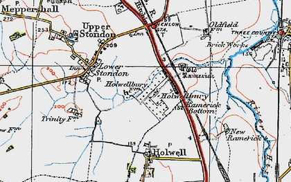 Old map of Holwellbury in 1919