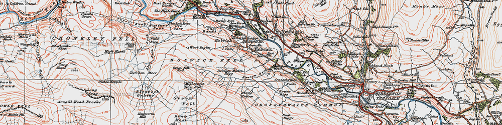 Old map of Holwick in 1925