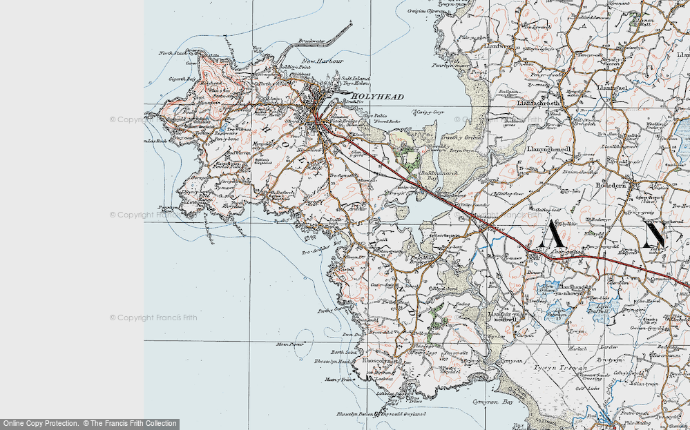 Old Map of Holy Island, 1922 in 1922