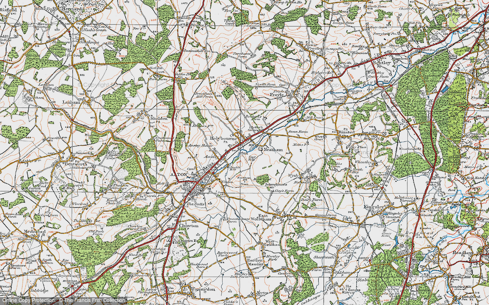 Old Map of Holybourne, 1919 in 1919