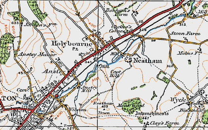 Old map of Holybourne in 1919