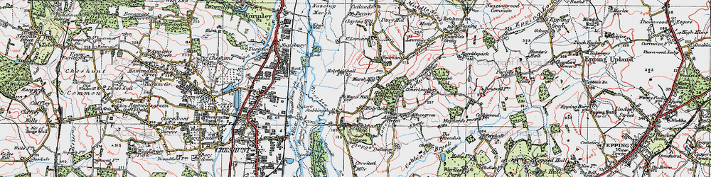 Old map of Holyfield in 1920