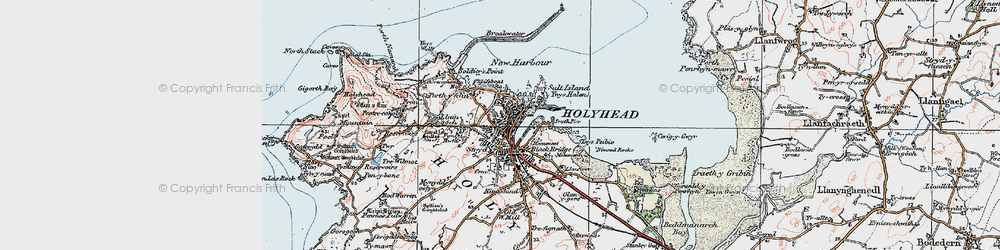 Old map of Holyhead in 1922
