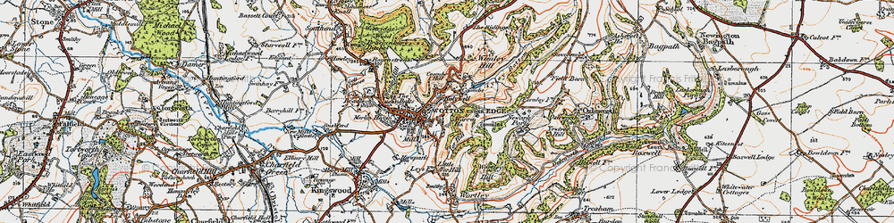 Old map of Holywell in 1919