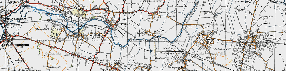 Old map of Holywell in 1920