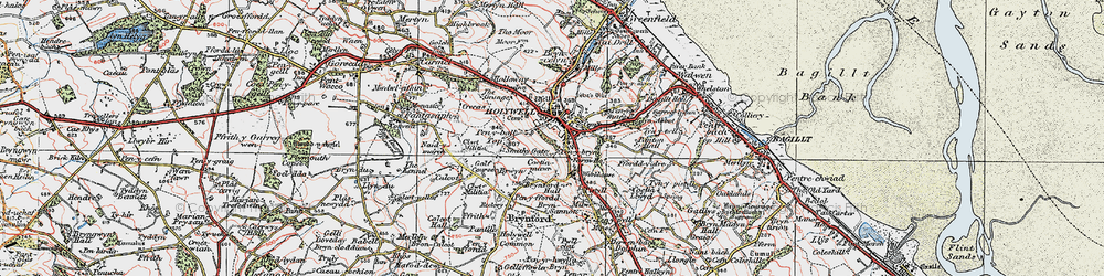 Old map of Holywell in 1924