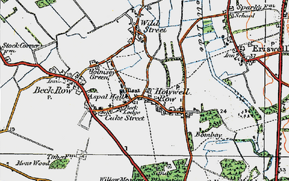 Old map of Holywell Row in 1920