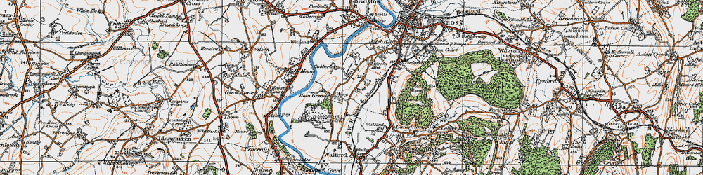 Old map of Hom Green in 1919