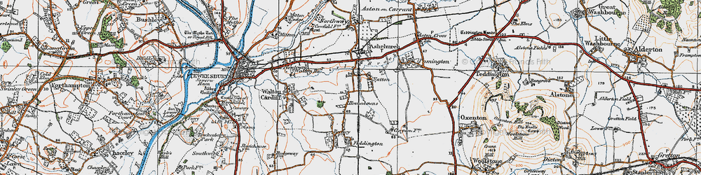 Old map of Tirle Brook in 1919