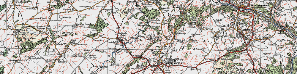 Old map of Whitwell Coppice in 1921