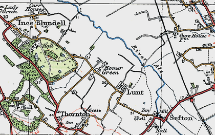 Old map of Homer Green in 1923