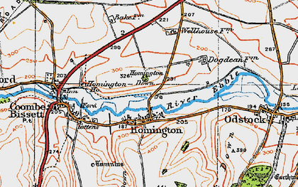 Old map of Homington in 1919