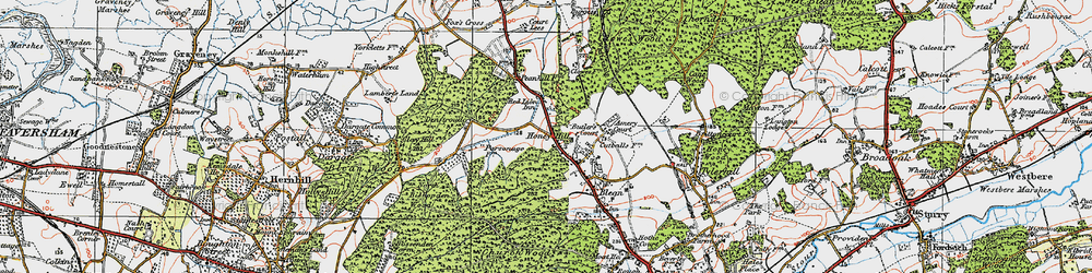 Old map of Honey Hill in 1920