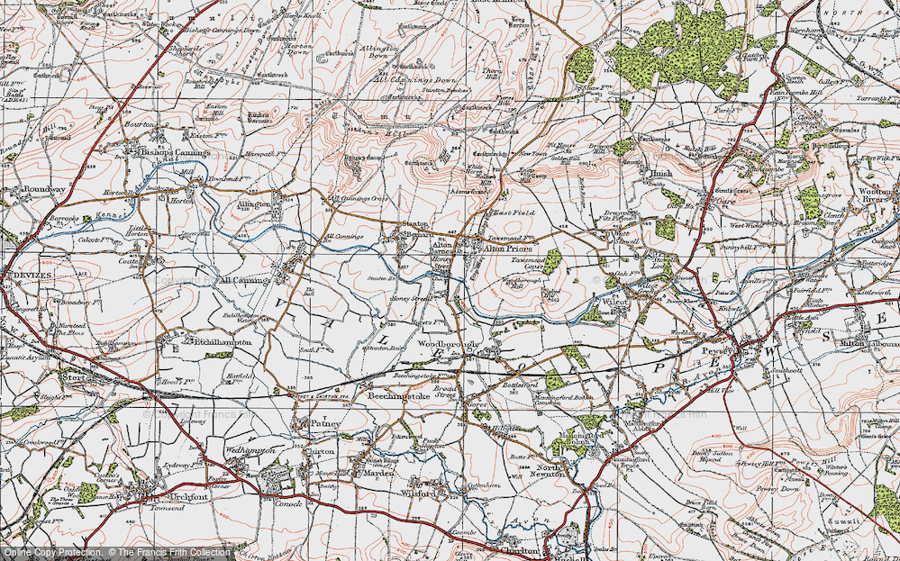 Old Map of Honeystreet, 1919 in 1919