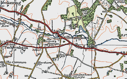 Old map of Honingham in 1921