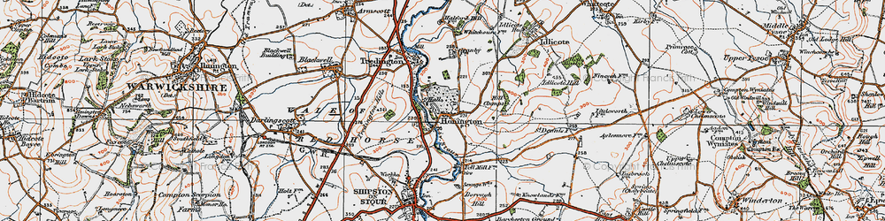 Old map of Tus Brook in 1919