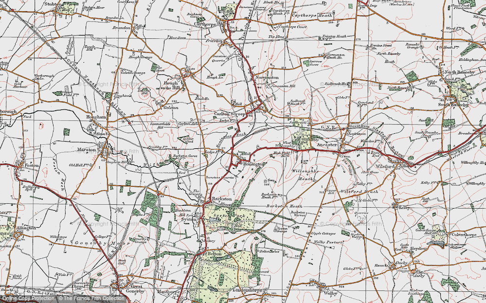 Old Map of Honington, 1922 in 1922