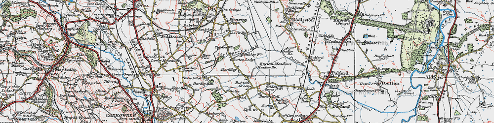 Old map of Burton Meadows in 1924