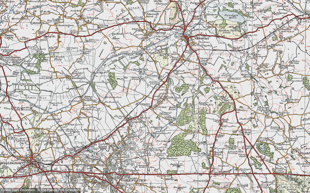 Old Map of Honnington, 1921 in 1921