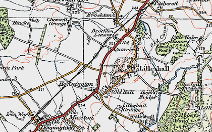 Old map of Honnington in 1921