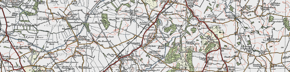 Old map of Honnington in 1921