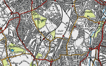 Old map of Honor Oak in 1920