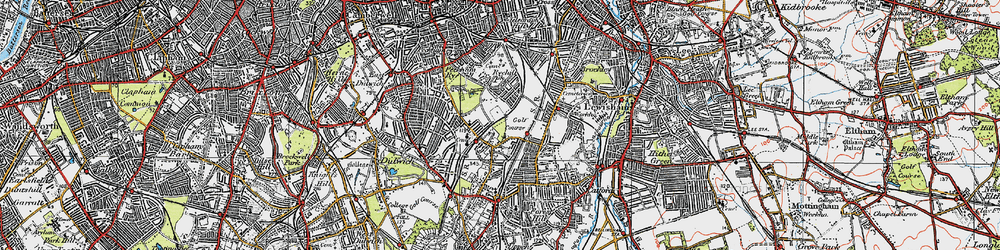 Old map of Honor Oak in 1920