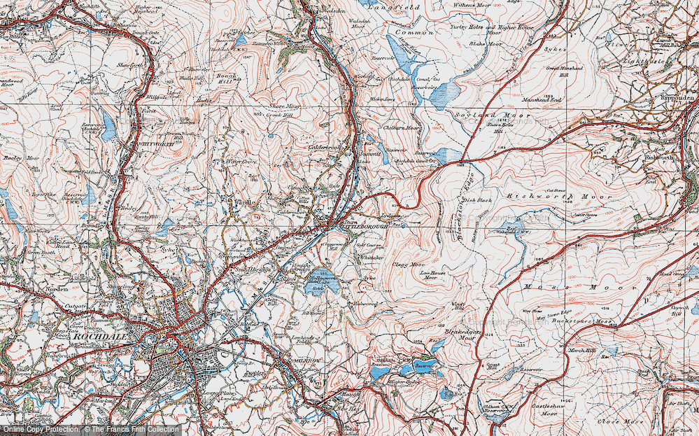 Old Map of Honresfeld, 1925 in 1925