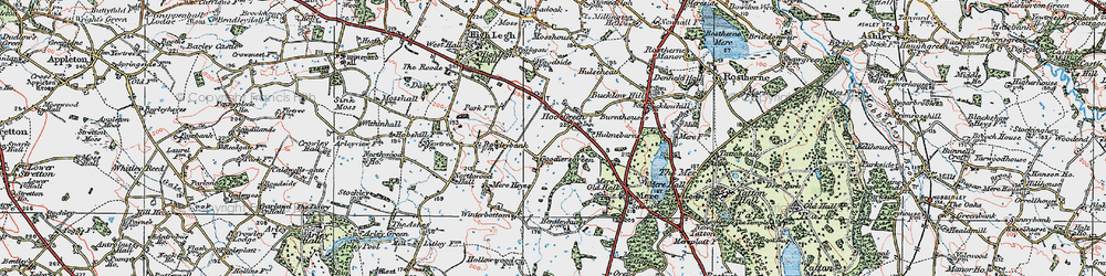 Old map of Hoo Green in 1923