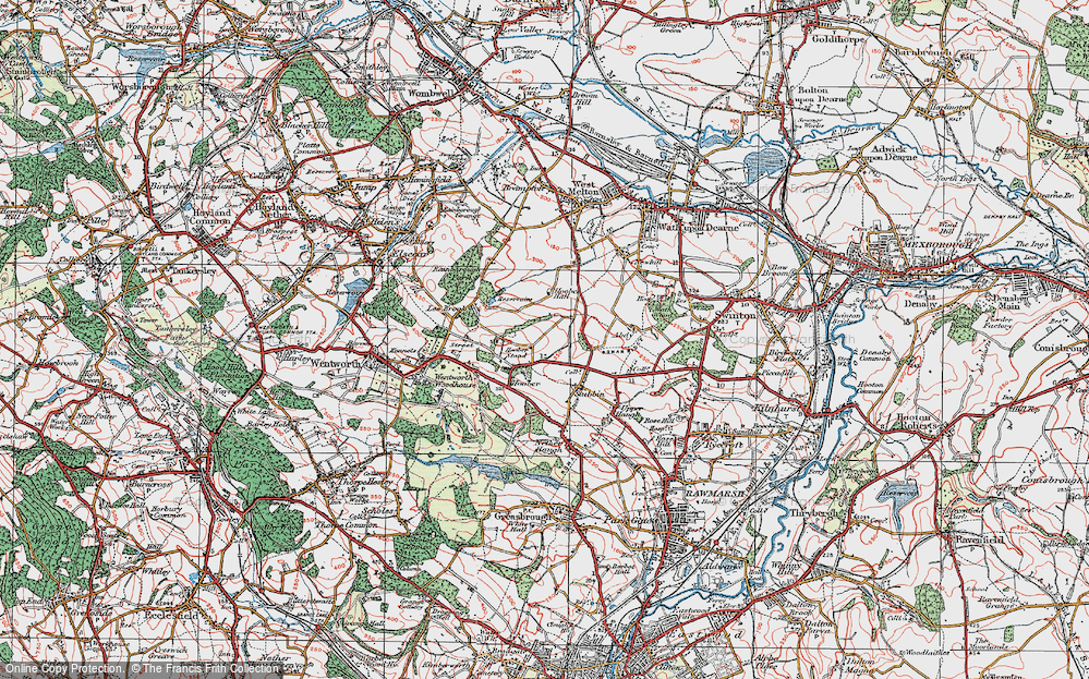 Old Map of Hoober, 1924 in 1924