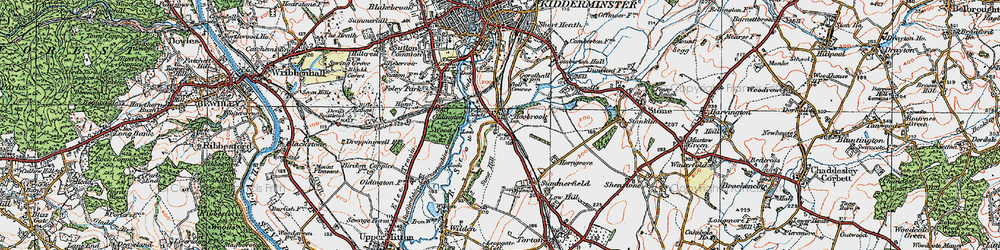 Old map of Hoobrook in 1921
