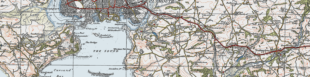 Old map of Hooe in 1919