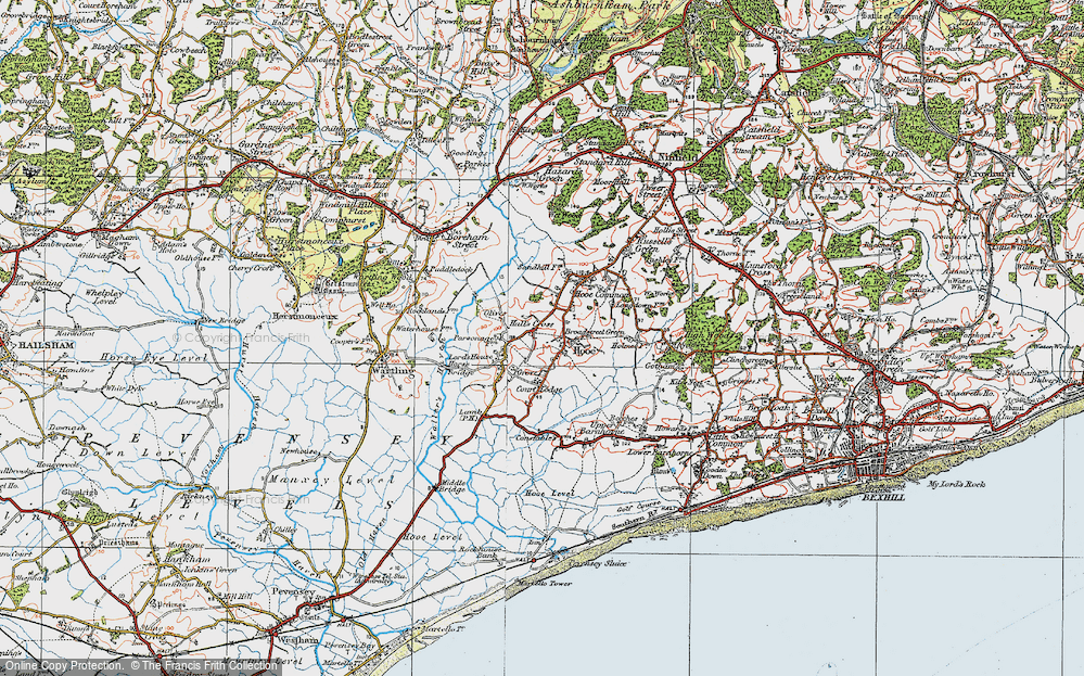 Old Map of Hooe, 1920 in 1920