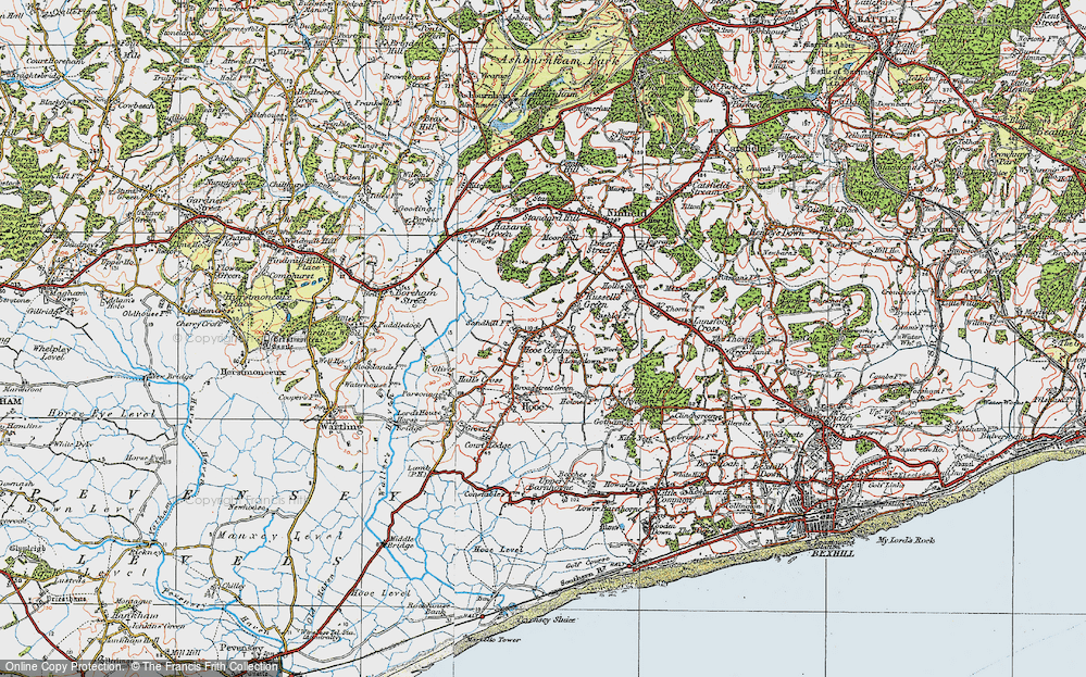 Old Map of Hooe Common, 1920 in 1920