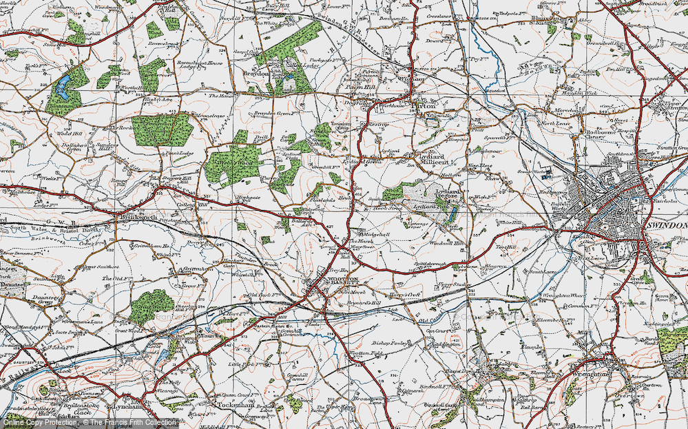 Old Map of Hook, 1919 in 1919