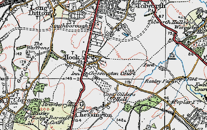 Old map of Hook in 1920