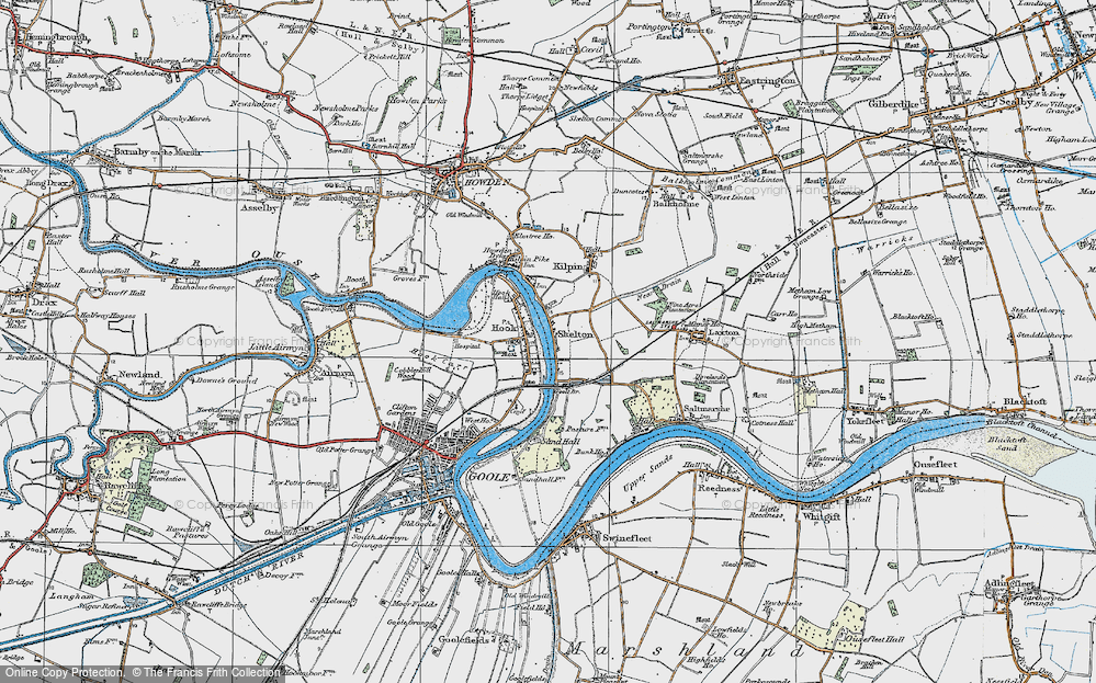 Old Map of Hook, 1924 in 1924