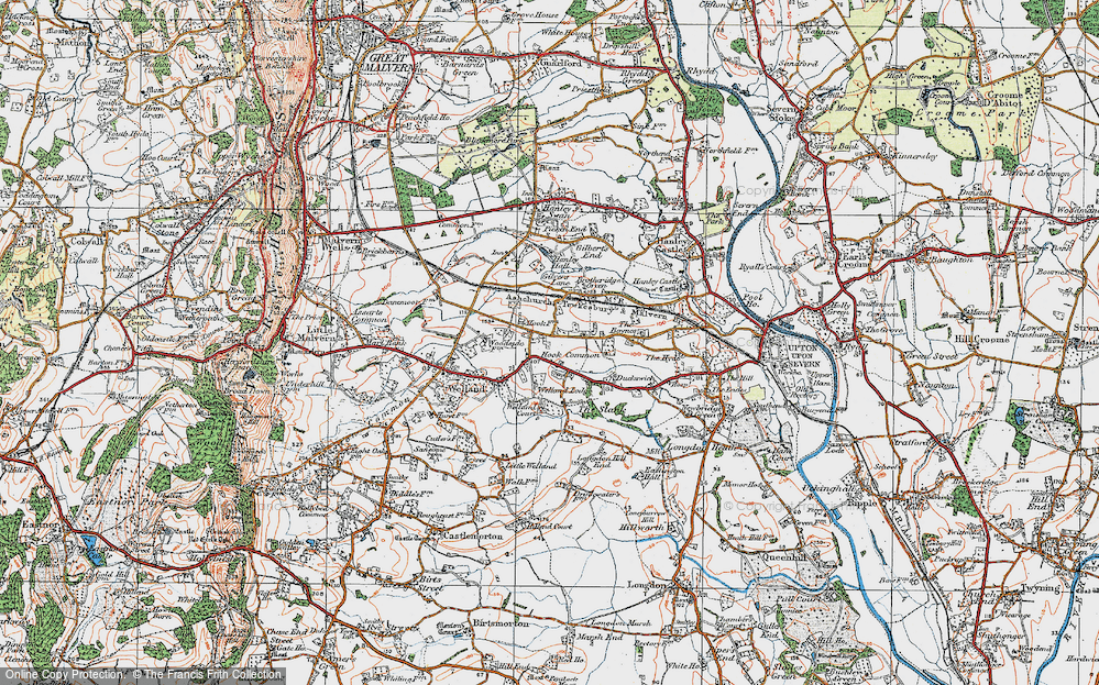 Old Map of Hook Bank, 1920 in 1920